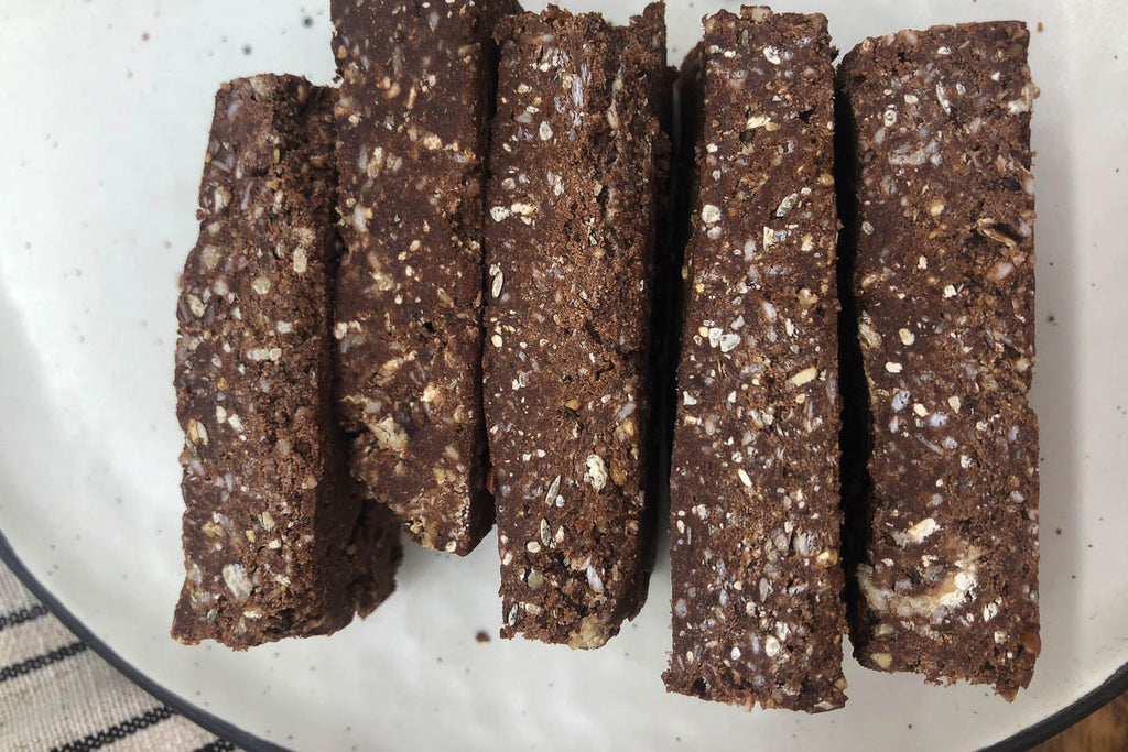 Raw Peanut Butter and Chocolate Protein Brownies