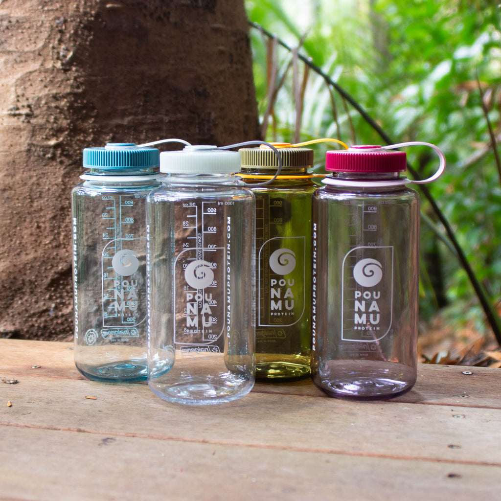 Pounamu Nalgene Sustain 32oz Clear Bottle with Iridescent Platinum